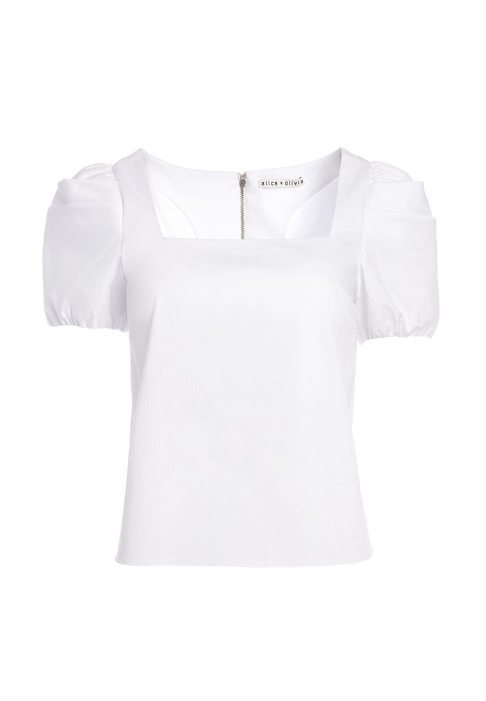 BERNICE PUFF SLEEVE TOP - WHITE