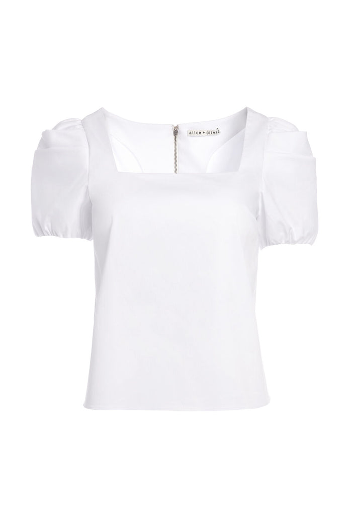 BERNICE PUFF SLEEVE TOP - WHITE