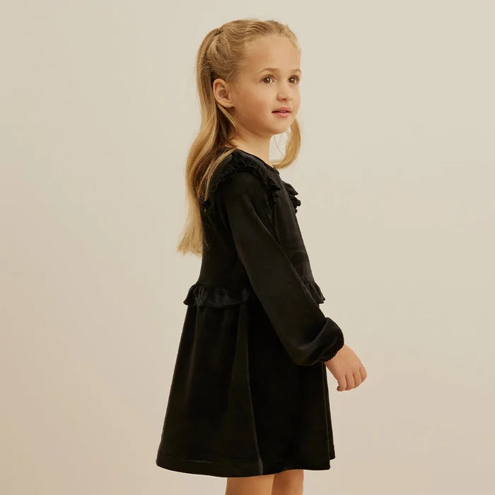 Black Velour Knit Dress
