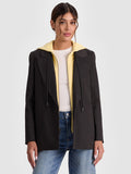 JORDAN BLAZER WITH REMOVABLE HOODIE - CHARCOAL/BUTTER