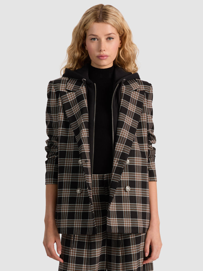 JORDAN BLAZER WITH REMOVABLE HOODIE - BLACK/MULTI