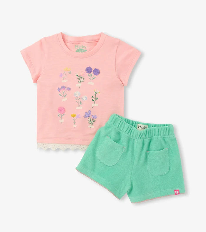 Blossom eyelet Trim Tee & Short Set
