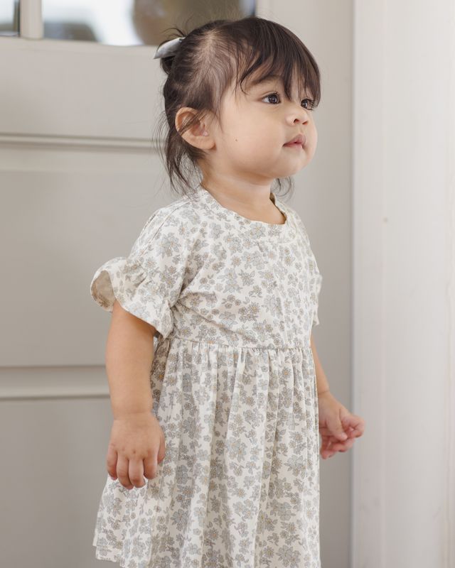 Blue Floral Bamboo Babydoll Dress