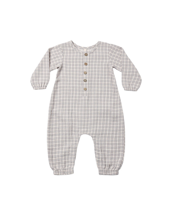 Blue Gingham Woven Jumpsuit