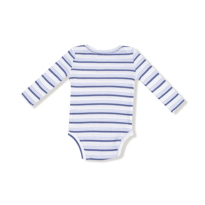 Blue Vintage Stripe Long Sleeve Bodysuit