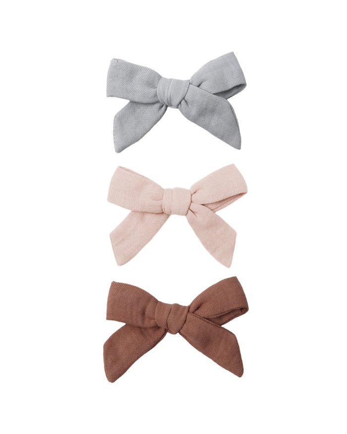 Bow Clip Set - Sky, Blush, Poppy