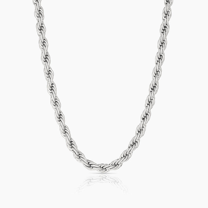 Bowie Silver Rope Necklace