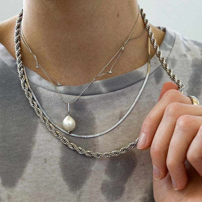Bowie Silver Rope Necklace