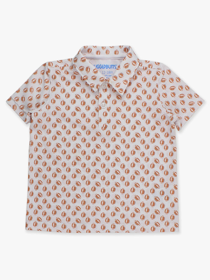 Boys Football Frenzy Knit Short Sleeve Performance Polo
