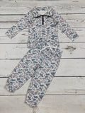 Boys Gray Camouflage Printed Top Pants Set