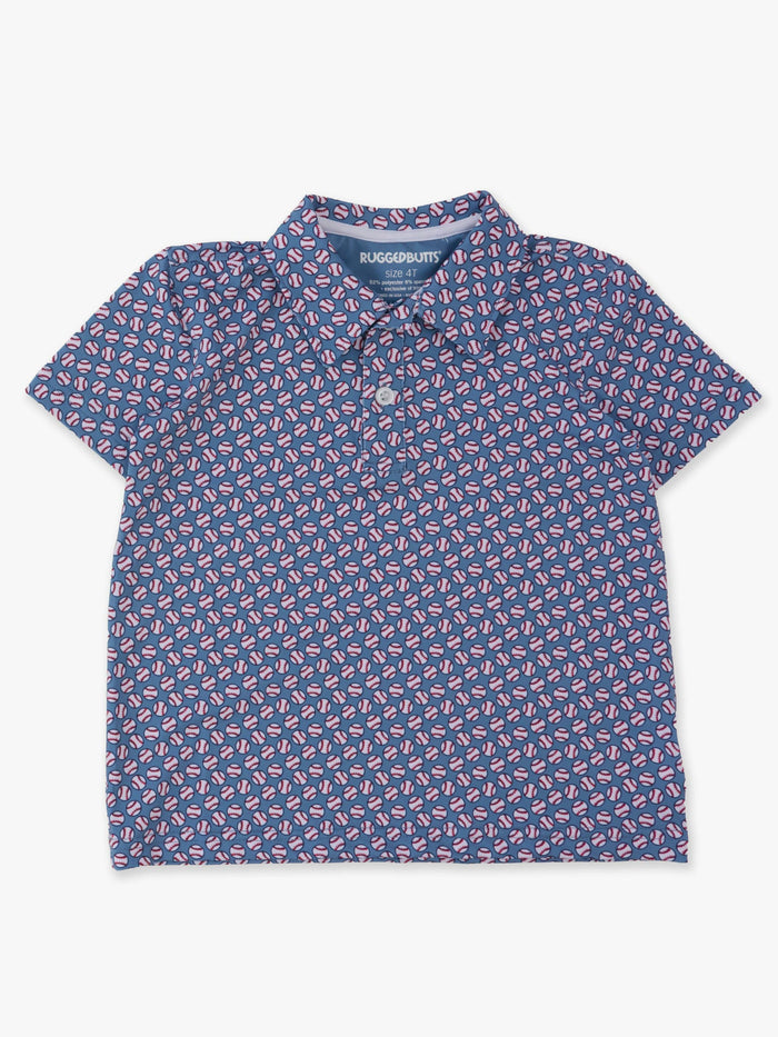 Boys Home Run Knit Short Sleeve Performance Polo