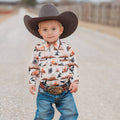Boys Print Pearl Snap Onesie - SNAP09