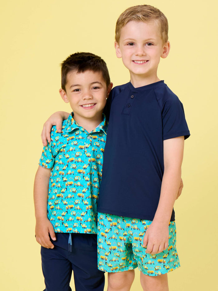 Boys Under Construction Knit Short Sleeve Performance Polo