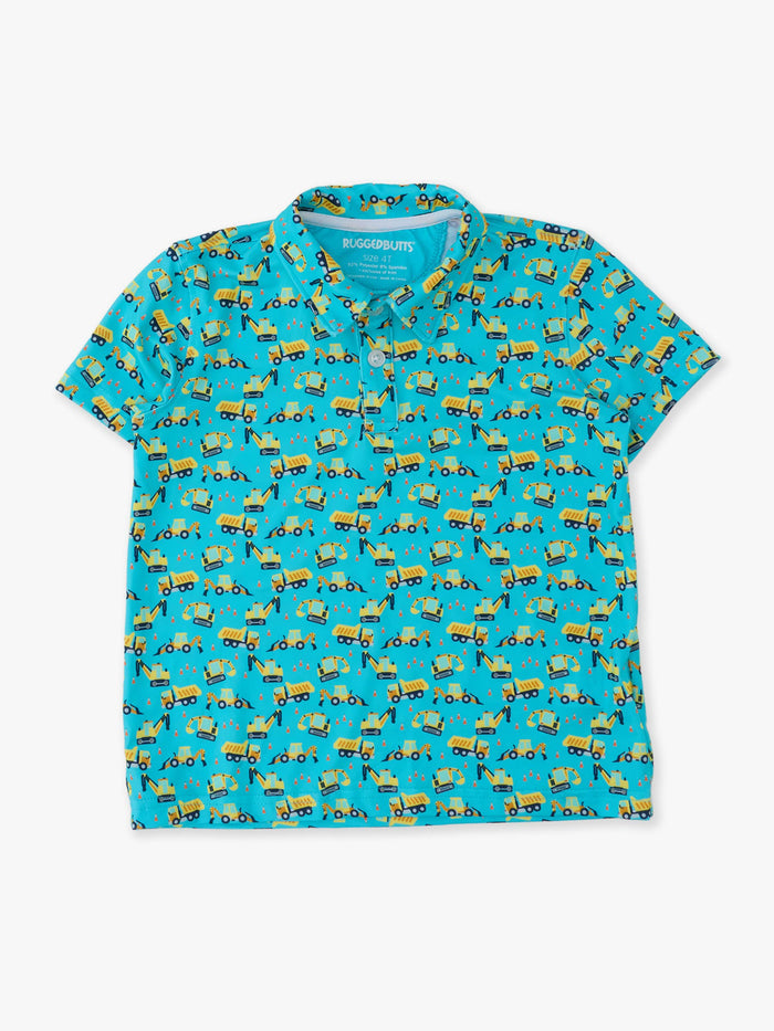 Boys Under Construction Knit Short Sleeve Performance Polo