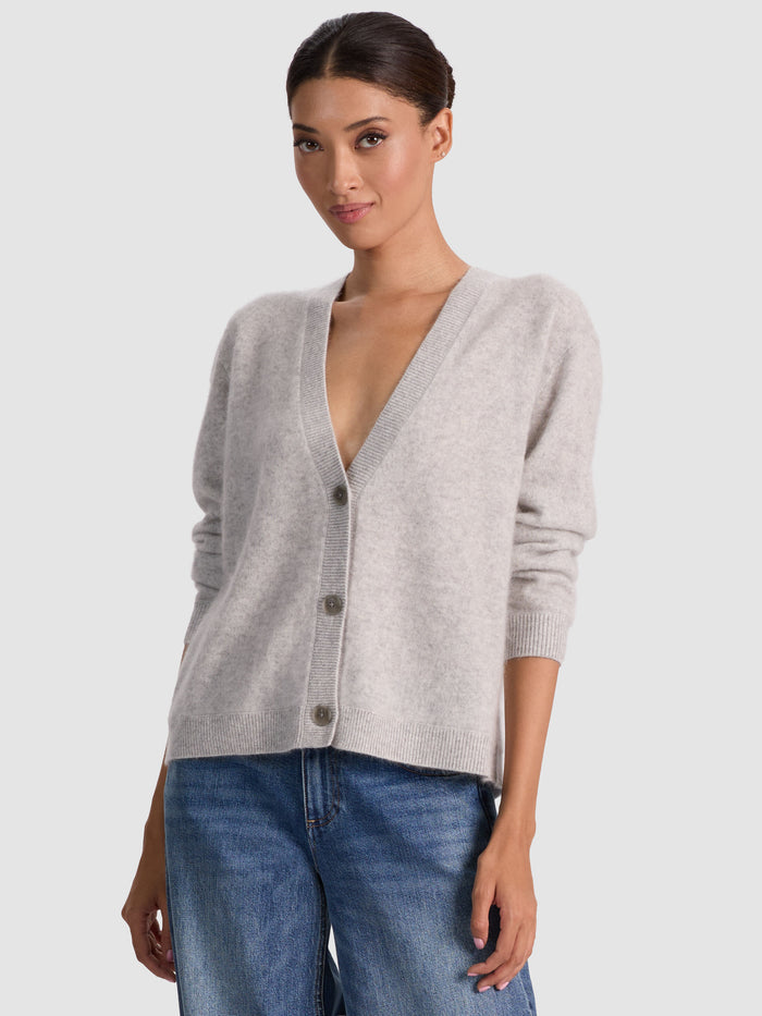 BRADLEY CASHMERE CARDIGAN - STORM GREY HEATHER