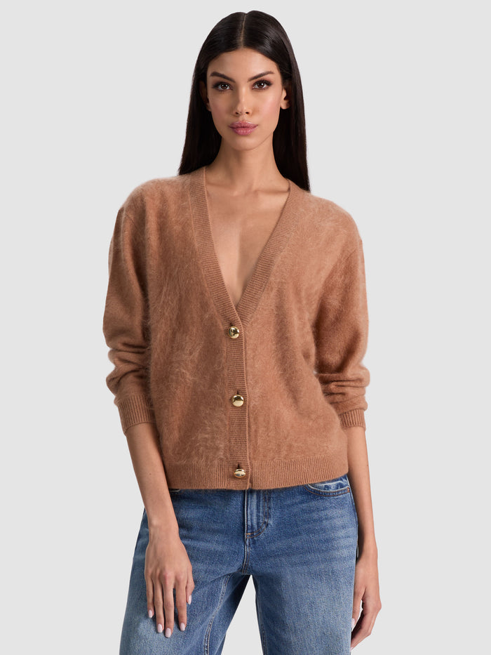 BRADLEY CASHMERE CARDIGAN - TAN