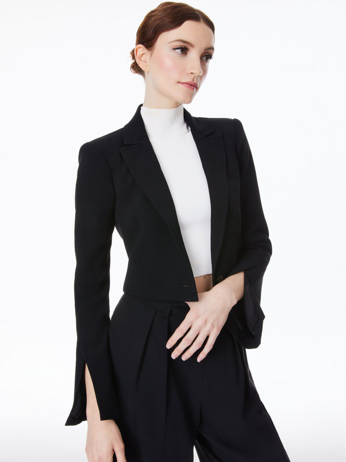 BREANN CROPPED BLAZER - BLACK