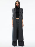BRET LONG BLAZER - GREY/CHARCOAL PINSTRIPE