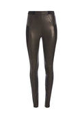 BRIDGET TWO TONE LEATHER LEGGINGS - BLACK