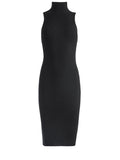 BROOKLYNNE TRTLNK FTD RIB DRSS - BLACK