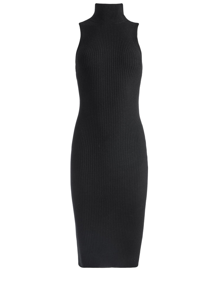 BROOKLYNNE TRTLNK FTD RIB DRSS - BLACK