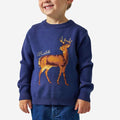 Burlebo Youth Cabin Sweater- Navy Deer