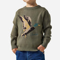 Burlebo Youth Cabin Sweater- Olive Duck