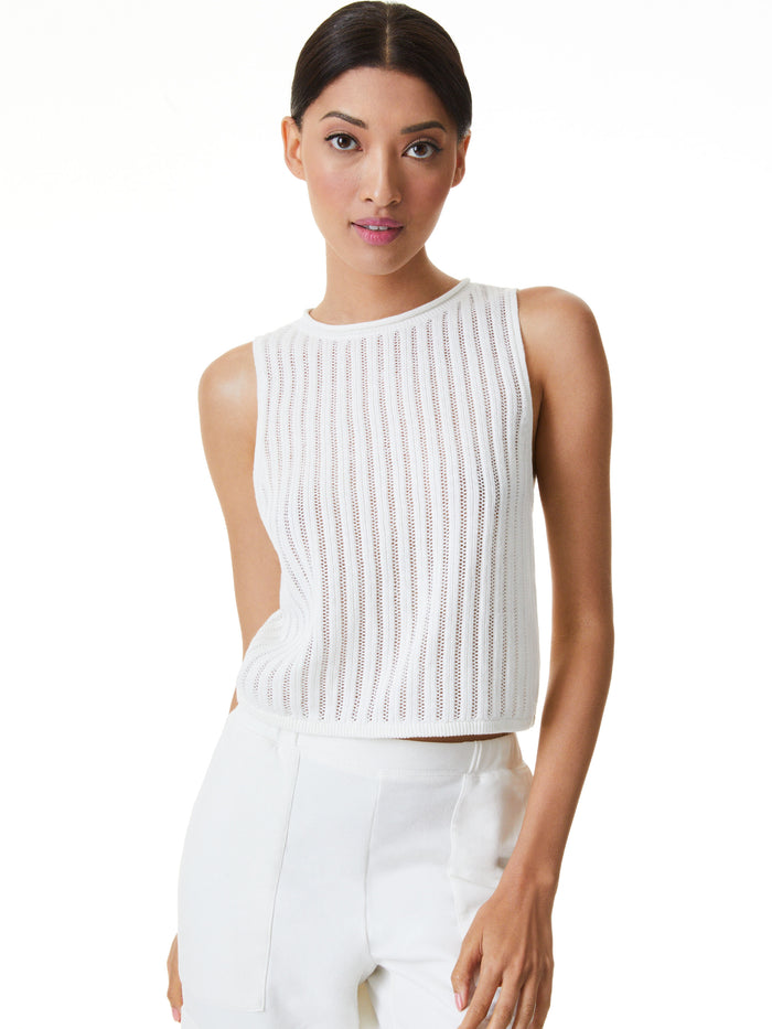 CAMARA CREWNECK CROPPED TANK - SOFT WHITE