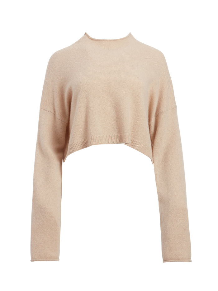 CAMERON CROPPED SWEATER - SEPIA