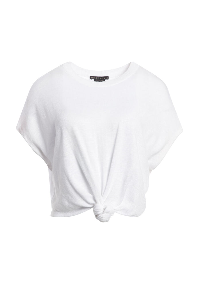 CAMMY TIE FRONT PULLOVER - SOFT WHITE