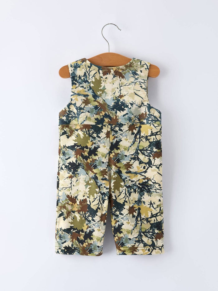 Camo Duck Smocking Embroidery Baby Boy Romper