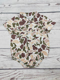 Camouflage Hunting Printed Baby Boy Bubble With Pocket