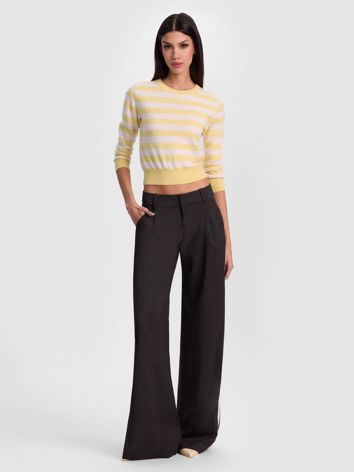 CAROLANN CASHMERE SHRUNKEN PULLOVER - BUTTER/ECRU