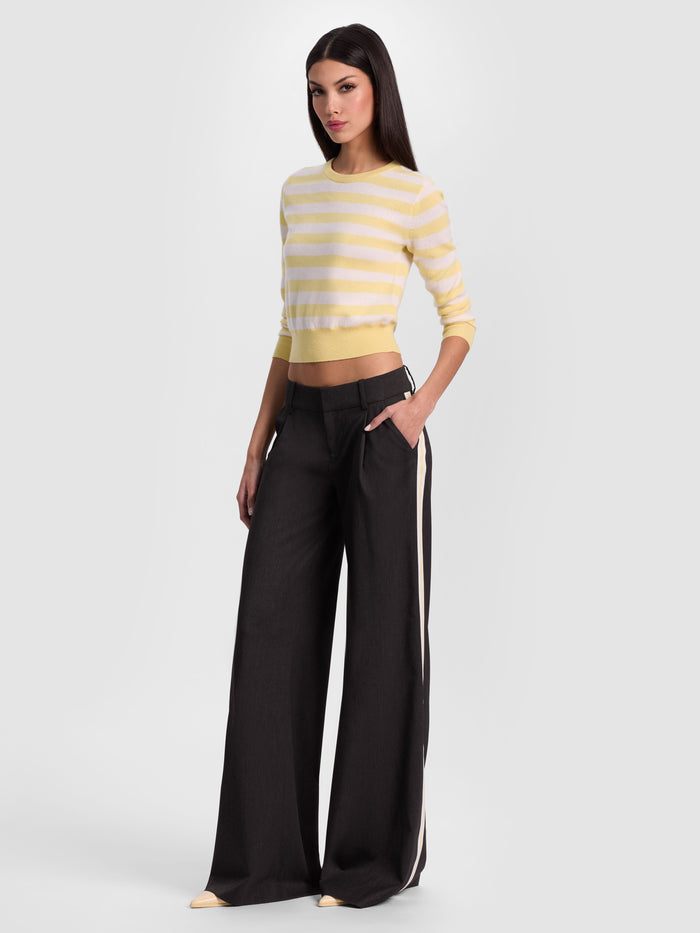CAROLANN CASHMERE SHRUNKEN PULLOVER - BUTTER/ECRU