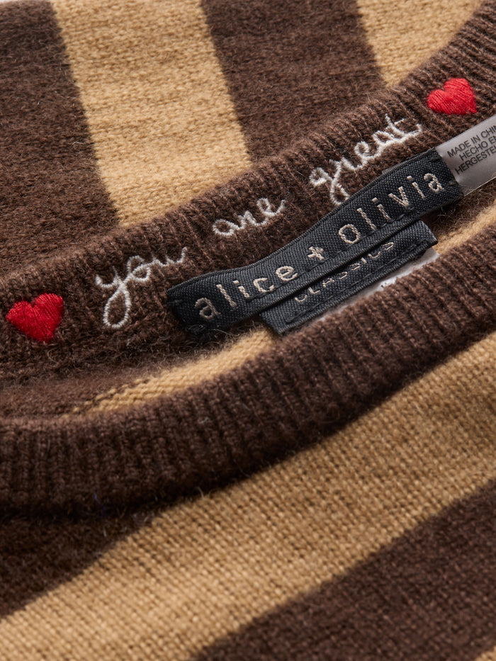 CAROLANN CASHMERE SHRUNKEN PULLOVER - DARK CHOCOLATE/PRALINE