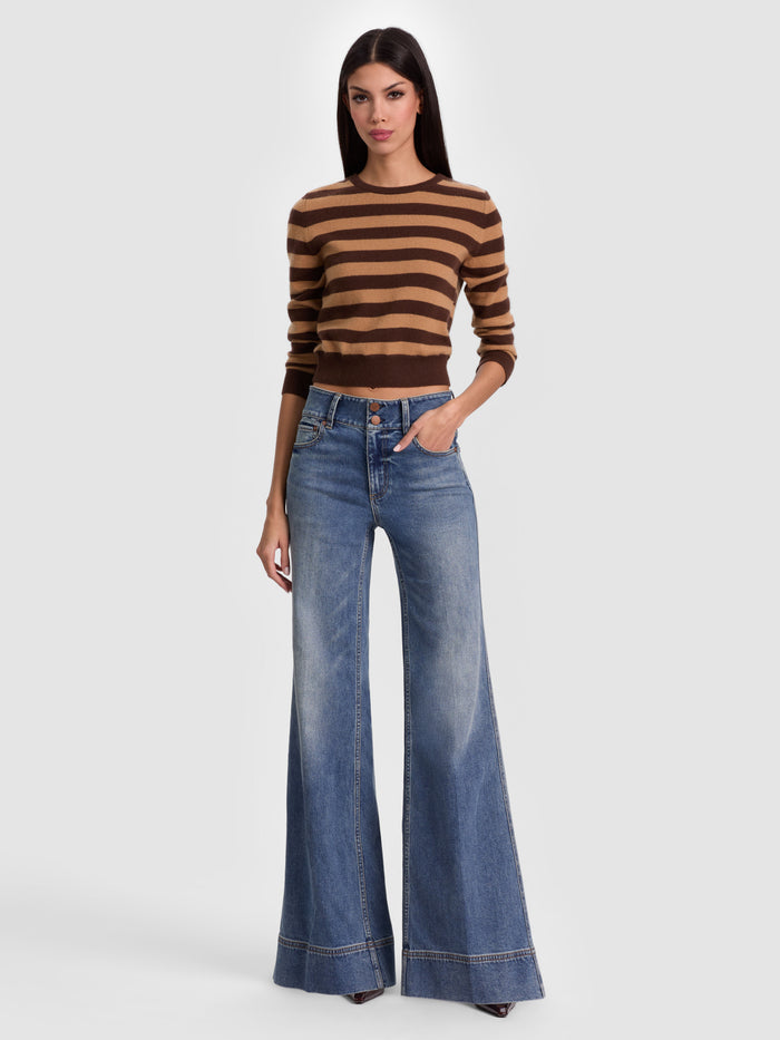 CAROLANN CASHMERE SHRUNKEN PULLOVER - DARK CHOCOLATE/PRALINE