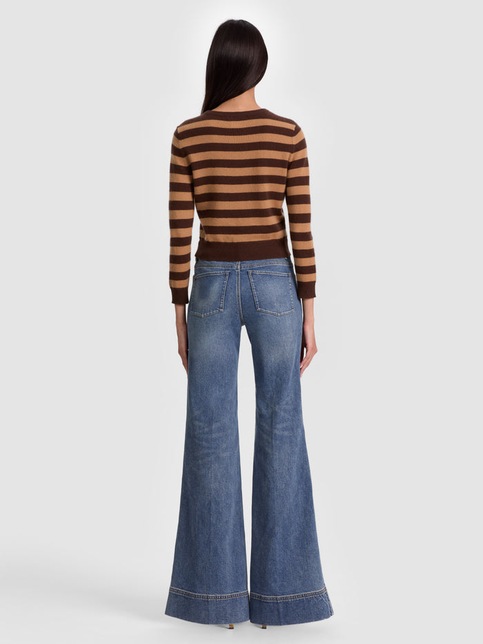 CAROLANN CASHMERE SHRUNKEN PULLOVER - DARK CHOCOLATE/PRALINE