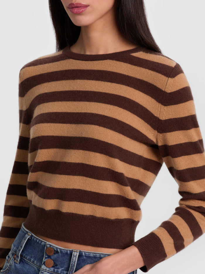 CAROLANN CASHMERE SHRUNKEN PULLOVER - DARK CHOCOLATE/PRALINE