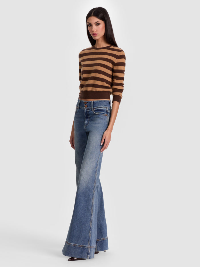 CAROLANN CASHMERE SHRUNKEN PULLOVER - DARK CHOCOLATE/PRALINE