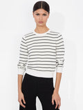 CAROLANN SHRUNKEN PULLOVER - SOFT WHITE/BLACK