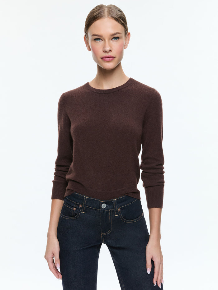 CAROLANN SHRUNKEN PULLOVER - ESPRESSO