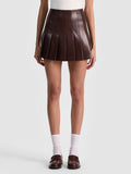 CARTER VEGAN MINI SKIRT - DARK CHOCOLATE