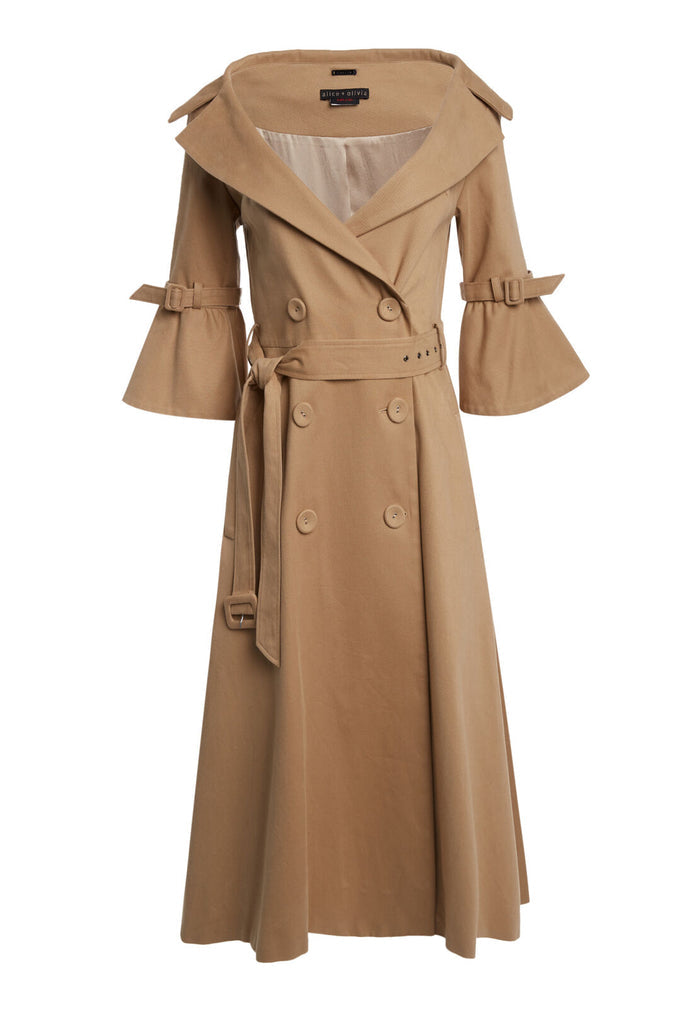 CARVER OPEN NK SS TRENCH COAT - TAN