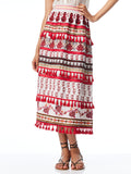CASSIE EMBROIDERED MIDI SKIRT - OFF WHITE/MULTI