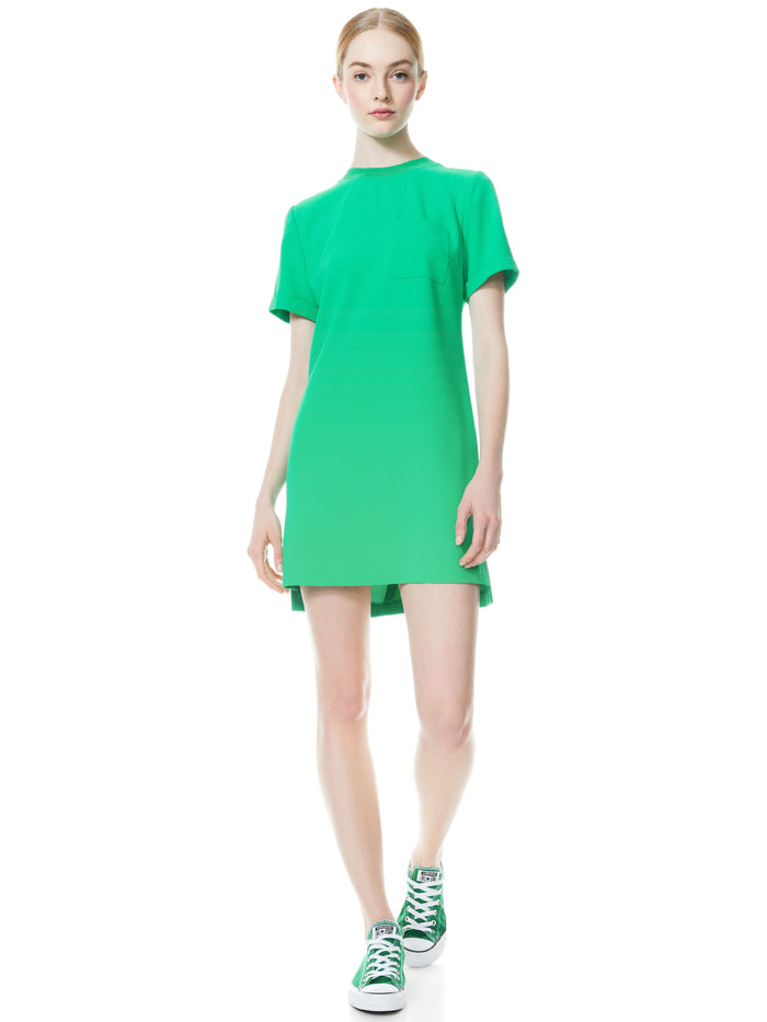 CATALINA ROLL SLEEVE MINI DRESS - MINT KELLY
