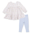 Catarina Floral Puffed Long Sleeve Tiered Dress and Leggings