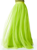 CATRINA MAXI GOWN SKIRT - LIME PUNCH