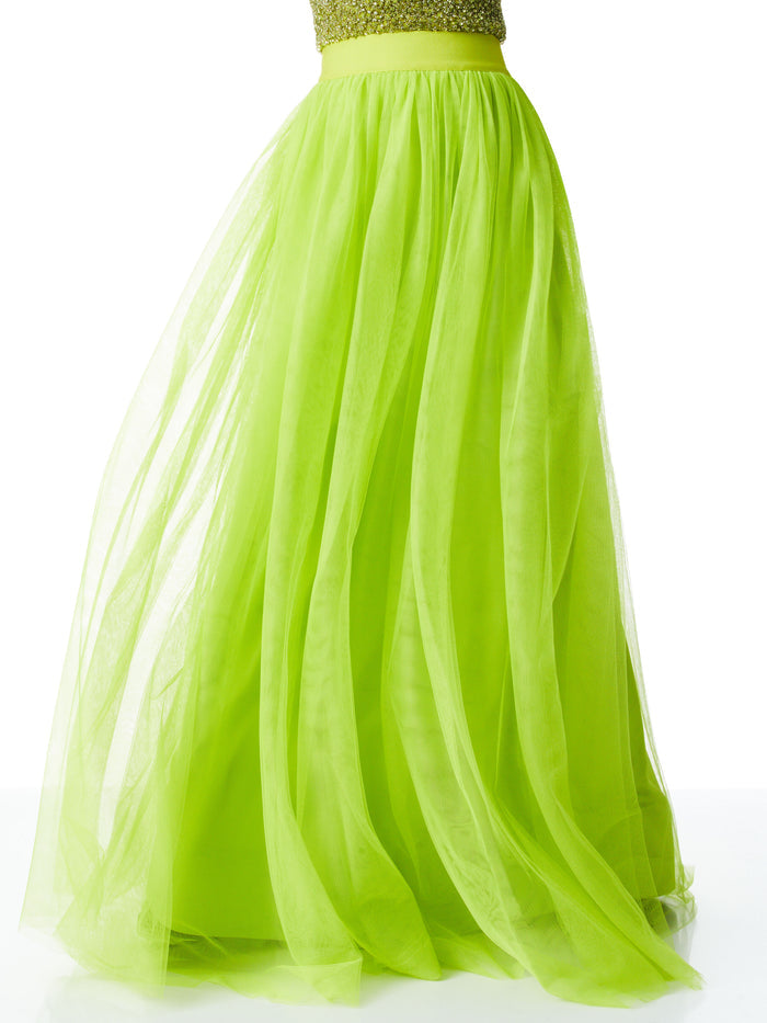 CATRINA MAXI GOWN SKIRT - LIME PUNCH