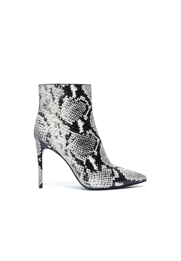 CELYN SNAKE SKIN BOOTIE - BLACK/WHITE