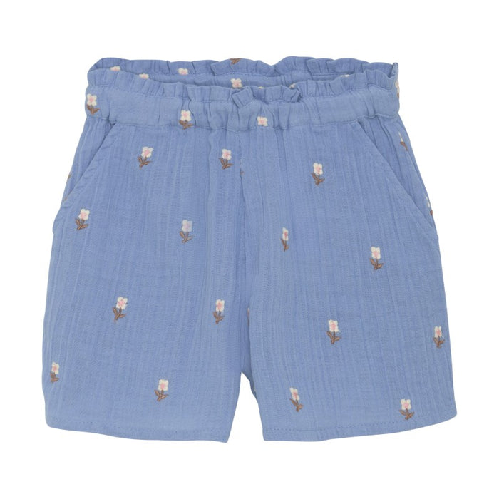 Chambray Embroidered Shorts